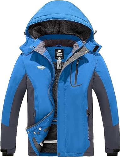 Wantdo Herren Ski Winterjacke Wandern Windjacke Snowboard Fleecefutter Protektorenjacke Warm Verdickt Outdoorjacke Allwetter Funktions Winterjacke Blau M von Wantdo