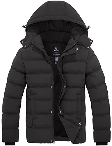 Wantdo Herren Winter Warmer Mantel Klassischer Baumwoll Polstermantel Winddichte Oberbekleidung Jacke Lässig Outdoor Parka Grau XL von Wantdo
