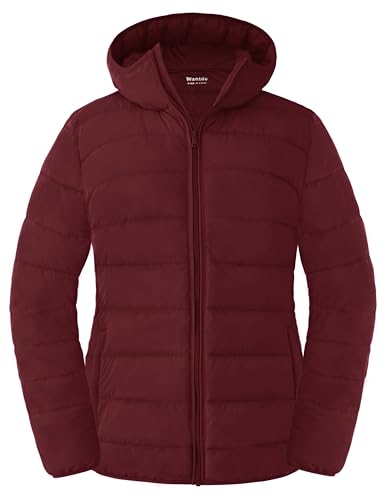 Wantdo Damen Winterjacke Übergröße Warme Winddicht Parka Puffer Jacke Rot 54-56 von Wantdo