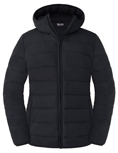 Wantdo Damen Winterjacke Übergröße Warme Winddicht Parka Puffer Jacke Schwarz 58 von Wantdo
