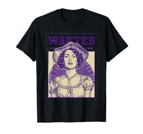 Wanted Cowgirl Poster Western-Stil für Frauen T-Shirt Wanted Cowgirl Poster Western-Stil für Frauen T-Shirt von Wanted Cowgirl Poster Western Style Co.