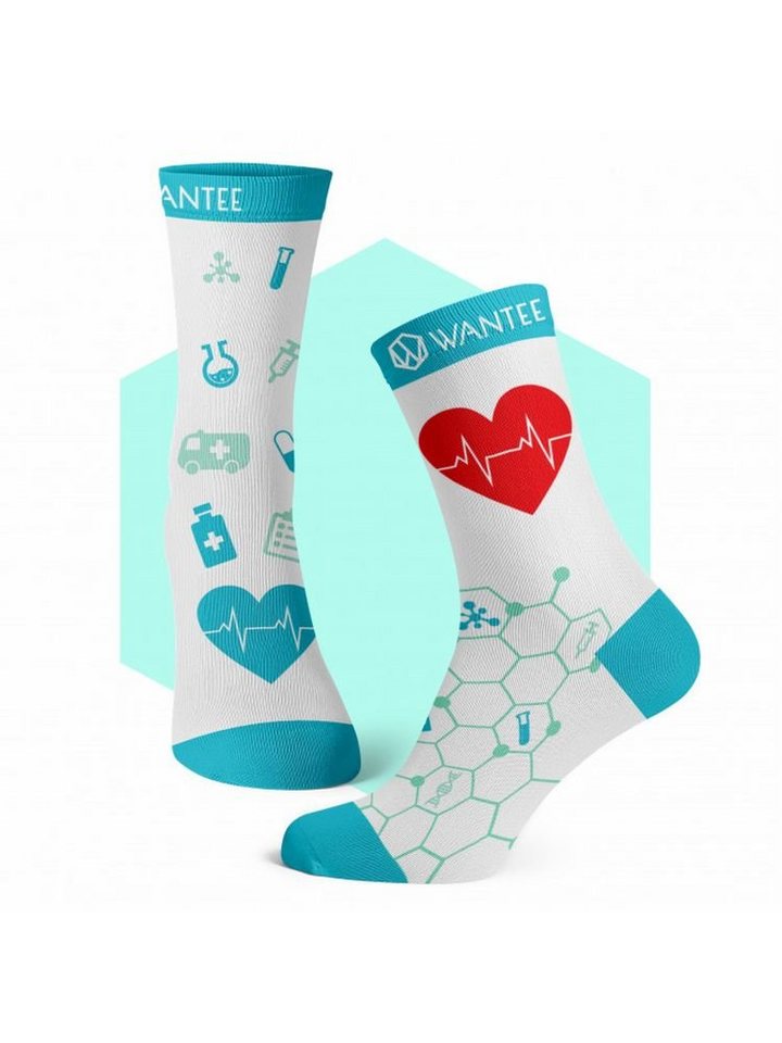 Wantee Freizeitsocken Socken Medical Two Wantee weiss-blau 41-46 (1-Paar) von Wantee