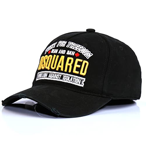 Wantism Dsquared2 Denim Baseball Cap Verstellbare DSQ Snapback Mütze Schwarz, mehrfarbig, Einheitsgröße von Wantism