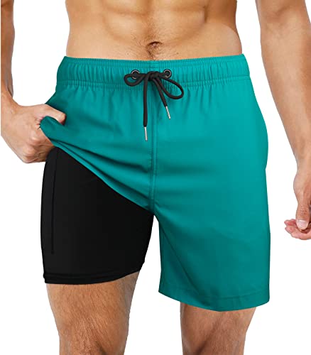 Wantonfy Badehose Herren Badeshorts Männer Boardshorts Schwimmhose Jungen Schnelltrocknend Strandhose mit Taschen Kompressionsshorts von Wantonfy