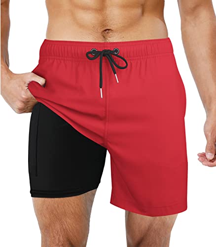 Wantonfy Badehose Herren Badeshorts Männer Boardshorts Schwimmhose Jungen Schnelltrocknend Strandhose mit Taschen Kompressionsshorts von Wantonfy