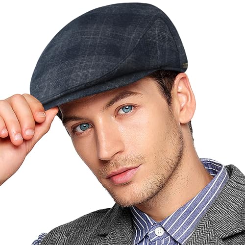 Wantonfy Barett Cap Herren Schiebermütze chirmmütze Gatsby Schirmmütze Newsboy Flat Cap Baskenmütze 1920 Stil Gatsby Kostüm Accessoires von Wantonfy