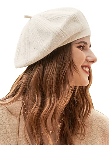 Wantonfy Damen Barett Mütze Winter Baskenmütze Fischerhut Damen Kunstpelz Bucket Cap Warme Mütze mit breiter Krempe Unisex Flauschige Mütze von Wantonfy