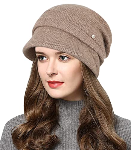 Wantonfy Damen Strickmütze Mütze Winter Warme Beanie Wintermütze Schirmmütze Hüte Mützen Caps für Damen von Wantonfy