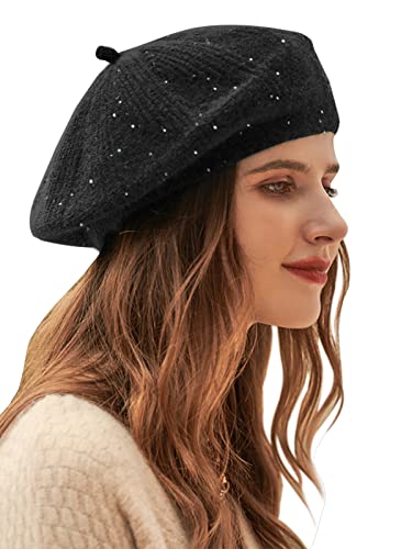 Wantonfy Damen Barett Mütze Winter Baskenmütze Fischerhut Kunstpelz Bucket Cap Warme Mütze Mit Breiter Krempe Unisex Flauschige von Wantonfy