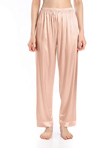 Wantschun Damen Satin Silk Schlafanzughose Nachtwäsche Hose Pyjama Bottom, Champagne, L / 42-44 von Wantschun