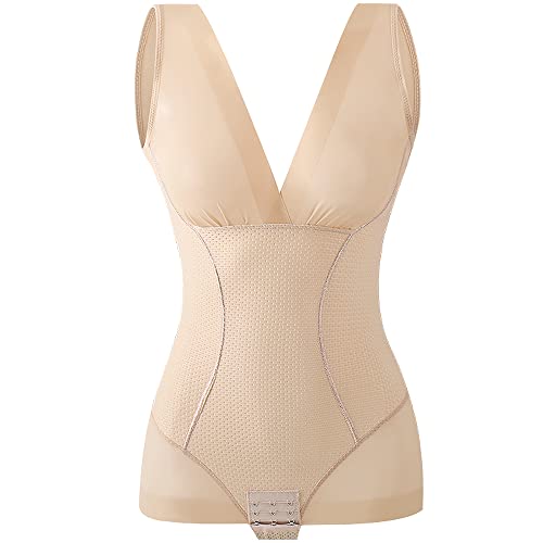 Wanyi Aktualisierung Shapewear Figurformender Damen Elastisch Bauchformer Taillenformer Bauchweg Formende Bodys Ultra dünn Atmungsaktiv Shaping Bodysuit (2XL(62.5-75kg), Braun) von Wanyi