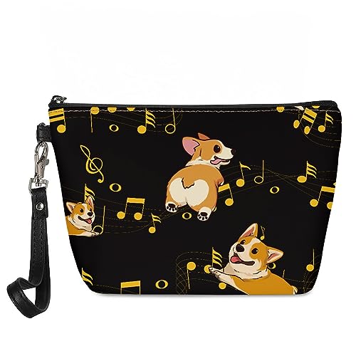 Wanyint Benutzerdefinierte Stil Make-up Tasche Kosmetiktasche Beutel für Frauen Mädchen Weihnachten Halloween Erntedankfest, Corgi, M von Wanyint