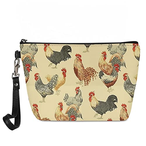 Wanyint Benutzerdefinierte Stil Make-up Tasche Kosmetiktasche Beutel für Frauen Mädchen Weihnachten Halloween Erntedankfest, Huhn, M von Wanyint