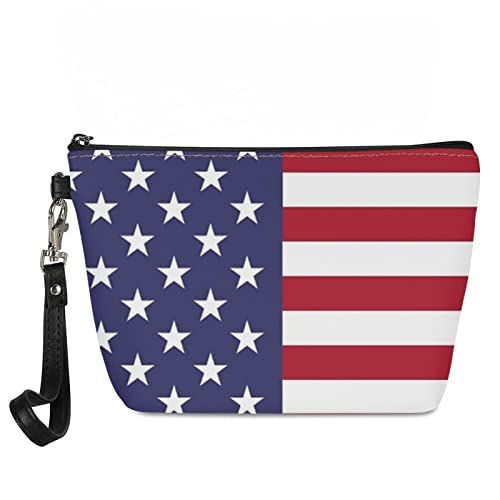 Wanyint Benutzerdefinierte Stil Make-up Tasche Kosmetiktasche Beutel für Frauen Mädchen Weihnachten Halloween Erntedankfest, US-Flagge, M von Wanyint