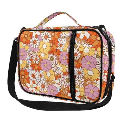 Wanyint Bibeltasche mit abstraktem Hippie-Blumendruck, für Damen, 28,9 x 6,1 x 21,6 cm, große Kapazität, Kirchentasche, Bibelschrift, Reißverschluss, Tasche, Buch, Studium, Tagebuch, von Wanyint