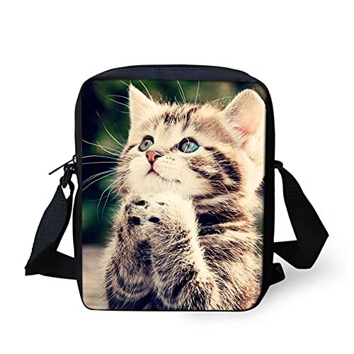 Wanyint Crossbody Bag Leichte Schultertasche Clutch Geldbörse mit verstellbarem Riemen, 3d Cat Print, Einheitsgröße von Wanyint