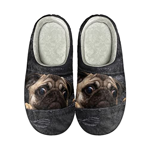 Wanyint Damen Hausschuhe Komfort Indoor Outdoor Slipper Gemütlich Slipper Slipper, Mops, 38/39 EU von Wanyint