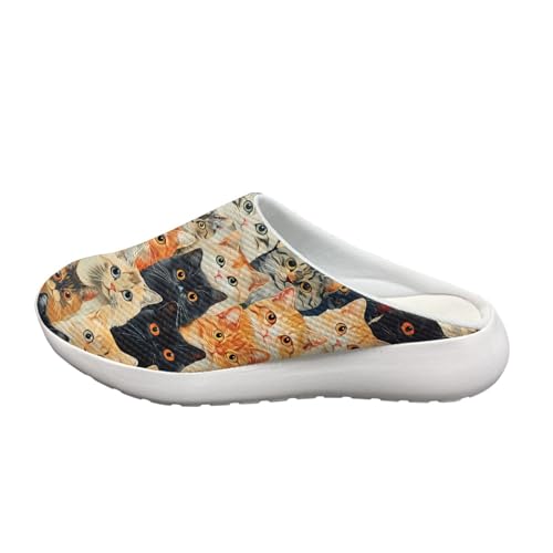 Wanyint Garten-Clogs, atmungsaktive Air-Mesh-Sandalen, rutschfest, Netzstoff, Garten-Clogs mit Fußgewölbeunterstützung, katze, 40.5 EU von Wanyint