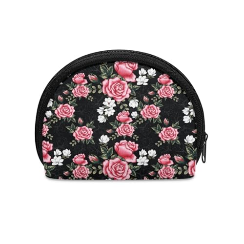 Wanyint Geldbörse für Damen und Mädchen, tragbare Münzgeldbörse, modische Geldbörse, Mini-Beutel, Kleingeldbörse, rosa blume, Münztasche von Wanyint