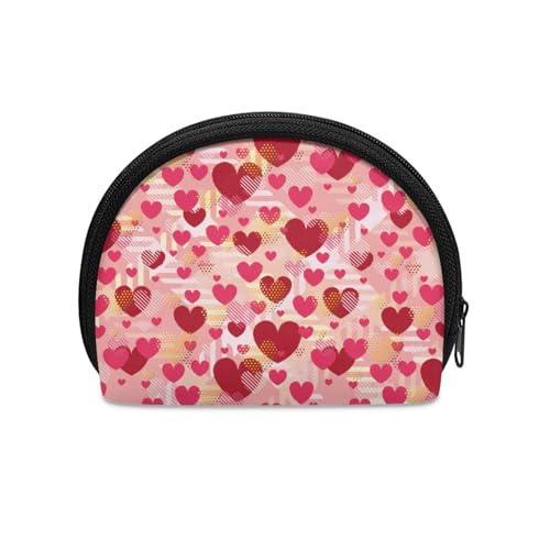 Wanyint Münzgeldbörse, tragbare Münzbörse für Damen und Mädchen, modische weiche Münzbörse, Pink Love Heart, Münztasche von Wanyint