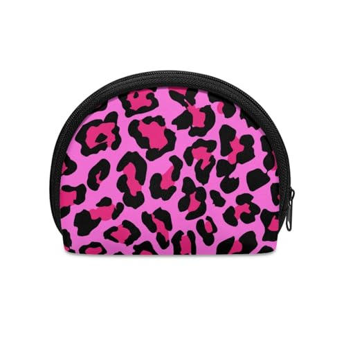 Wanyint Münzgeldbörse, tragbare Münzbörse für Damen und Mädchen, modische weiche Münzbörse, pink leopard, Münztasche von Wanyint