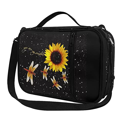 Wanyint Sunflowr Bibeltasche mit Libellen-Druck, mit Reißverschlusstasche, tragbare Bibeltasche, Tagebuchhülle, Tragetaschen, große modische Bibelbuch-Tragetasche von Wanyint