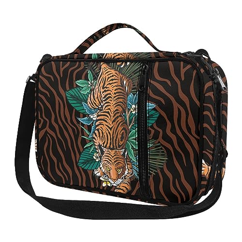 Wanyint Tiger Print Bibelhülle für Frauen Damen Große Kapazität Kirche Bibelbuchhülle 27,9 x 6,1 x 21,6 cm verstellbare Träger Tasche Bibelzubehör Bibeltasche für Frauen Mädchen von Wanyint