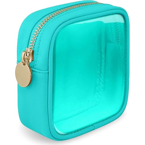 Kulturtasche Damen Klein Transparent, Tragbare Kulturbeutel Kleine Transparent Kosmetiktasche Mit ReißVerschluss FüR Damen Badezimmer Reisen Urlaub Organisation,Emerald,Small von Wanym