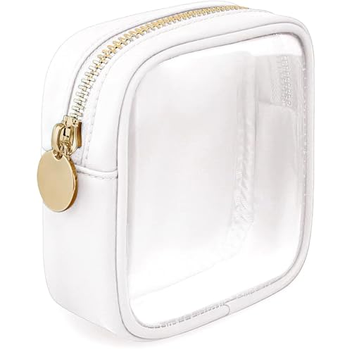 Kulturtasche Damen Klein Transparent, Tragbare Kulturbeutel Kleine Transparent Kosmetiktasche Mit ReißVerschluss FüR Damen Badezimmer Reisen Urlaub Organisation,Weiß,Small von Wanym