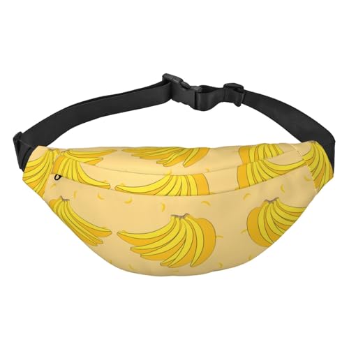 Cartoon Lemon Wasserdichte Bauchtasche für Damen, Crossbody-Tasche, verstellbarer Gürtel, für Reisen, Einkaufen, Radfahren, Laufen, Cartoon-Banane, Einheitsgröße von WapNo