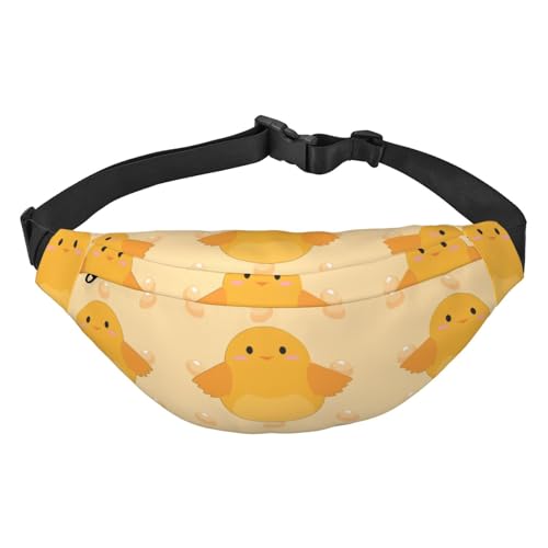 Cartoon Lemon Wasserdichte Bauchtasche für Damen, Crossbody-Tasche, verstellbarer Gürtel, für Reisen, Einkaufen, Radfahren, Laufen, Cartoon-Küken, Einheitsgröße von WapNo