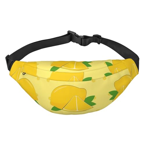 Cartoon Lemon Wasserdichte Bauchtasche für Damen, Crossbody-Tasche, verstellbarer Gürtel, für Reisen, Einkaufen, Radfahren, Laufen, Cartoon-Zitrone., Einheitsgröße von WapNo