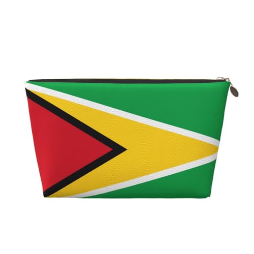 Damen Kosmetiktasche mit Flagge von Guyana Muster, Lederhandtasche, tragbar, große Kapazität, Reißverschluss, Reisetasche, Aufbewahrungstasche, Gold, Einheitsgröße, gold, Einheitsgröße Damen Kosmetiktasche mit Flagge von Guyana Muster, Lederhandtasche, tragbar, große Kapazität, Reißverschluss, Reisetasche, Aufbewahrungstasche, Gold, Einheitsgröße, gold, Einheitsgröße von WapNo