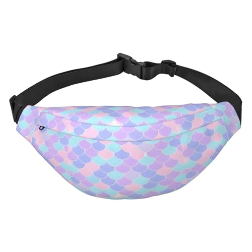 Pink-blaue Citrus Slices Damen wasserdichte Bauchtasche, Crossbody-Tasche, verstellbarer Gürtel, für Reisen, Einkaufen, Radfahren, Laufen, Meerjungfrauen-Tattoo, Einheitsgröße von WapNo