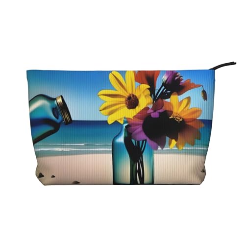 WapNo Glasvase mit Blumenmuster, Damen-Kosmetiktasche, Cord-Tragetasche, tragbar, großes Fassungsvermögen, Reißverschluss, Reisetasche, Aufbewahrungstasche, Schwarz, Einheitsgröße, Schwarz , WapNo Glasvase mit Blumenmuster, Damen-Kosmetiktasche, Cord-Tragetasche, tragbar, großes Fassungsvermögen, Reißverschluss, Reisetasche, Aufbewahrungstasche, Schwarz, Einheitsgröße, Schwarz , von WapNo