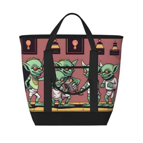 WapNo Schultertasche Gnome Show isoliert hält die Kälte ideal für die Lieferung von Nahrungsmitteln Isolation Reise oder Kälte am Strand, Schwarz, Einheitsgröße, sc schwarz, rozmiar uniwersalny von WapNo