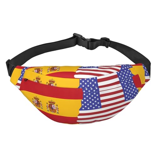 Wasserdichte Bauchtasche für Damen, Motiv: Südafrika-Flagge, Crossbody-Tasche, verstellbarer Gürtel, für Reisen, Einkaufen, Radfahren, Laufen, Amerikanische Spanien-Flagge, Einheitsgröße von WapNo