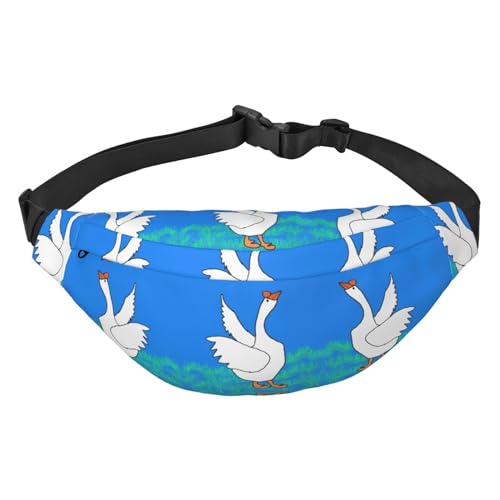 White Goose Spread Its Wings Damen wasserdichte Bauchtasche, Crossbody-Tasche, verstellbarer Gürtel, für Reisen, Einkaufen, Radfahren, Laufen, White Goose Spread Its Wings, Einheitsgröße von WapNo