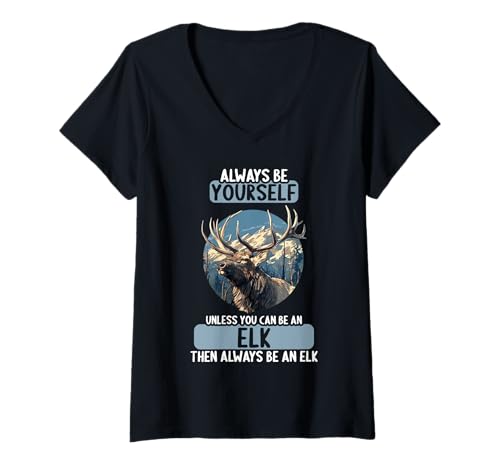 Damen Wapitis Wapiti T-Shirt mit V-Ausschnitt Damen Wapitis Wapiti T-Shirt mit V-Ausschnitt von Wapitis Wapiti Tier Shop