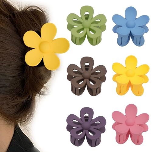 Wappltt Blumen Haarklammer 6 Stück farbige Blumen Haarklammern Haarspange Blütenform Klauen Haarspangen Kunststoff Haarspangen für Frauen Mädchen, 7CM Wappltt Blumen Haarklammer 6 Stück farbige Blumen Haarklammern Haarspange Blütenform Klauen Haarspangen Kunststoff Haarspangen für Frauen Mädchen, 7CM von Wappltt