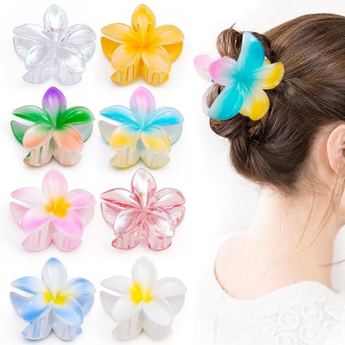 Wappltt Blumen Haarklammer 8 Stück farbige Blumen Haarklammern Hawaii Haarspange Blütenform Klauen Haarspangen Kunststoff Haarspangen für Frauen Mädchen, 8CM Wappltt Blumen Haarklammer 8 Stück farbige Blumen Haarklammern Hawaii Haarspange Blütenform Klauen Haarspangen Kunststoff Haarspangen für Frauen Mädchen, 8CM von Wappltt