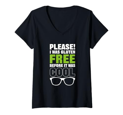 Damen War glutenfrei Veganer T-Shirt mit V-Ausschnitt Damen War glutenfrei Veganer T-Shirt mit V-Ausschnitt von War glutenfrei Tiere, Pflanzen