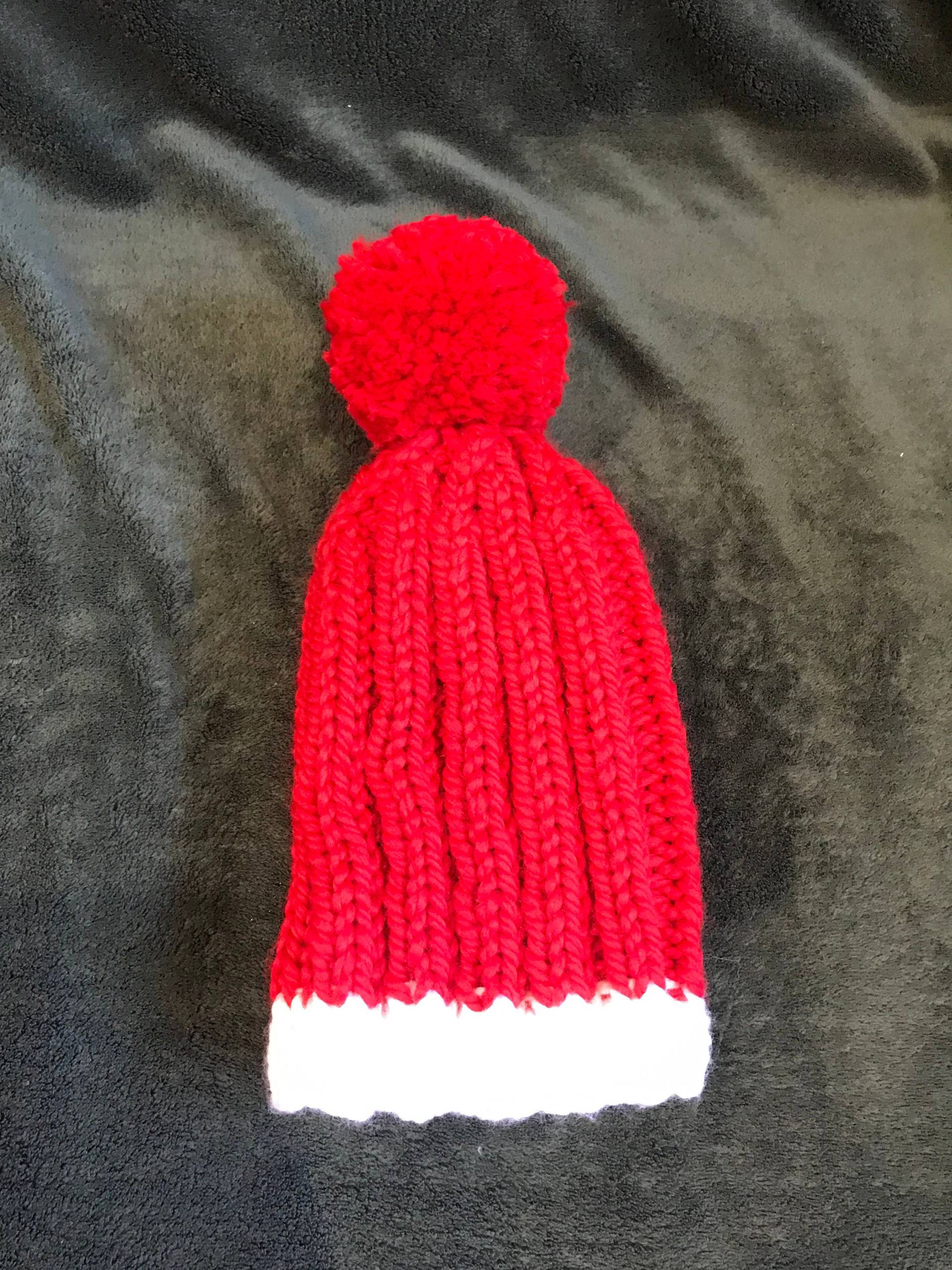 Chunky Knit Rote Weihnachtsmütze Mit Extra Großem Pompom Chunky Knit Rote Weihnachtsmütze Mit Extra Großem Pompom von WaraShopKnitting