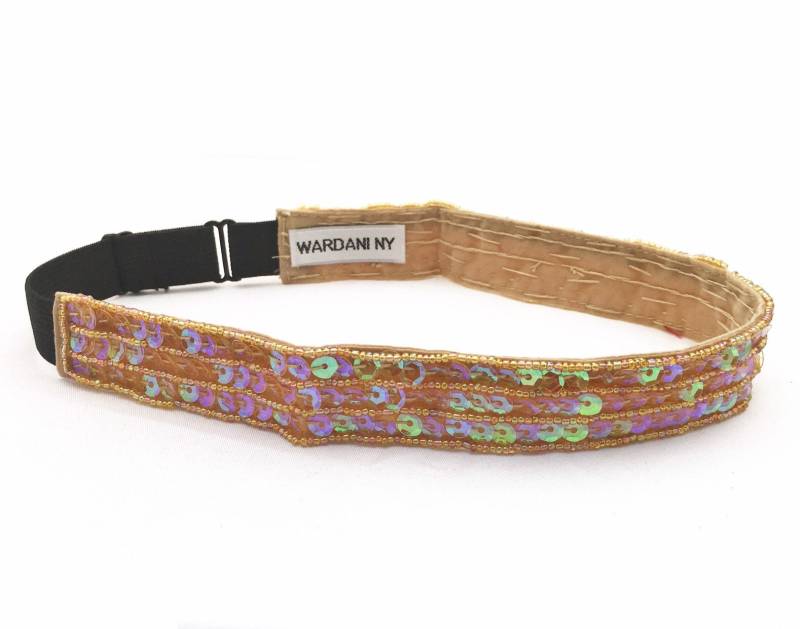 Wardani, Pailletten Verstellbares Stirnband, Haarband, Und Perlen, Headwrap von Wardani