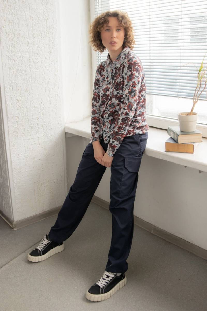 Vintage 70Er Jahre Blaue Paisley Print Boho Bluse von WardrobeQueenVINTAGE