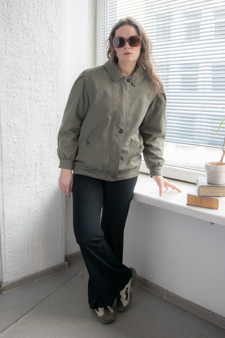 Vintage 70Er Jahre Bomber Jacke in Khaki von WardrobeQueenVINTAGE