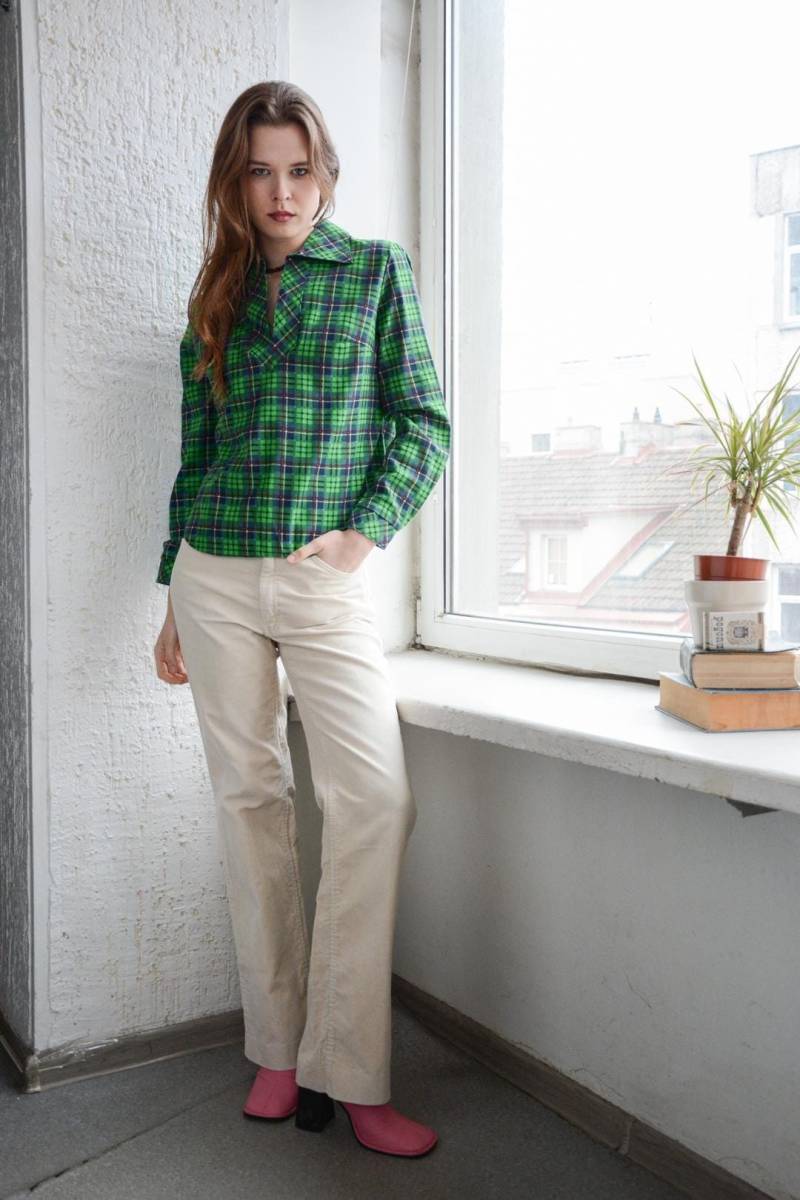 Vintage 70Er Jahre Grünes Boho Top von WardrobeQueenVINTAGE