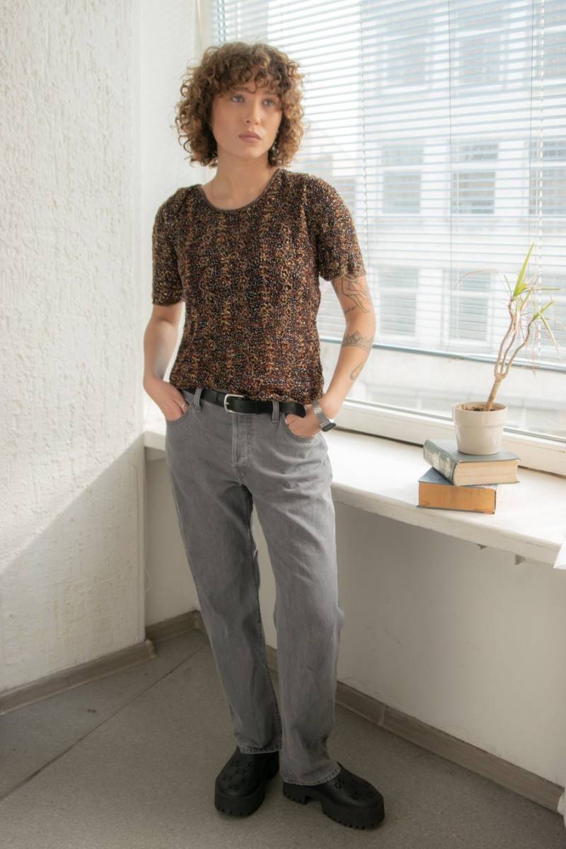 Vintage 80Er Glitzer Faden Perlen Top von WardrobeQueenVINTAGE