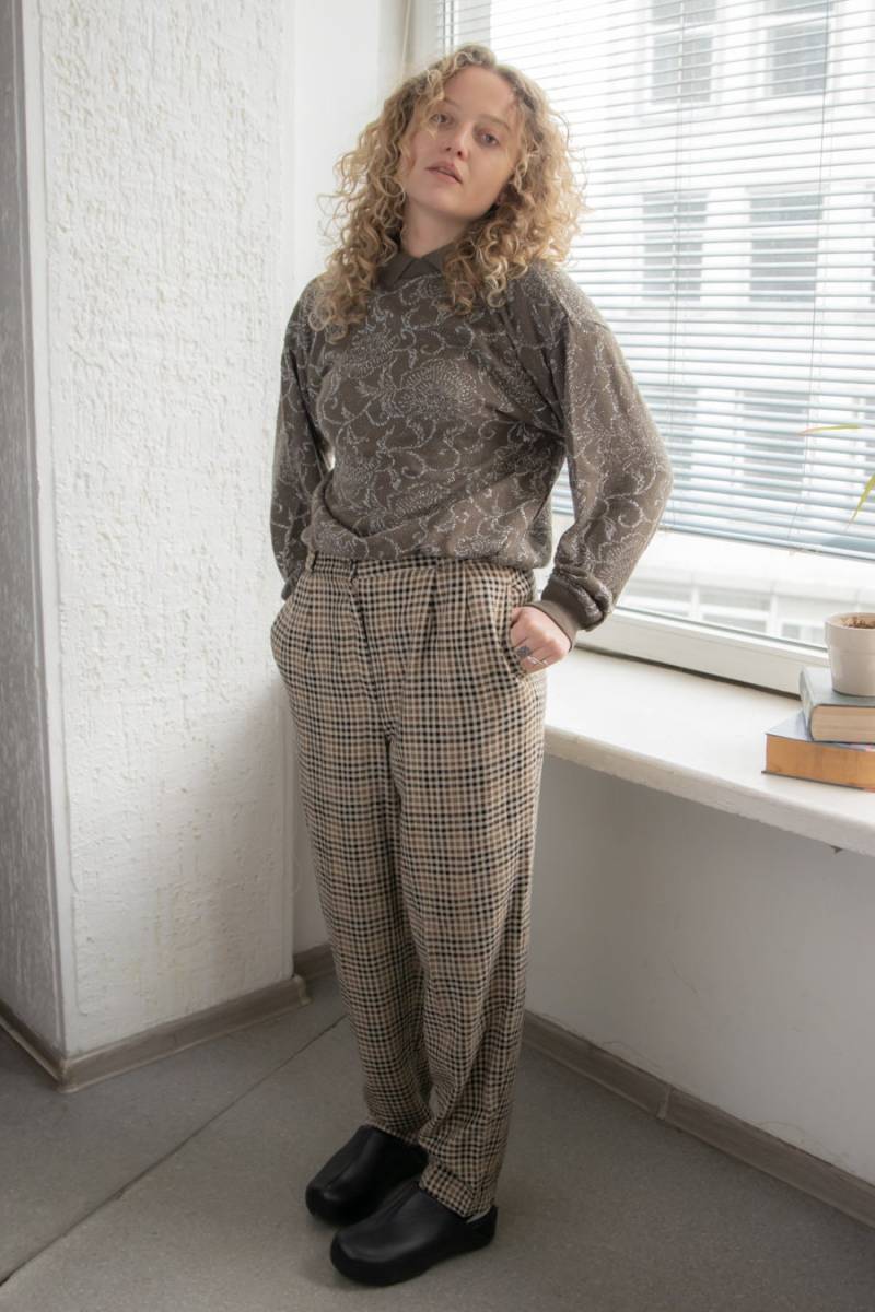 Vintage 80Er Jahre Braun Glitzer Faden Strick Pullover von WardrobeQueenVINTAGE