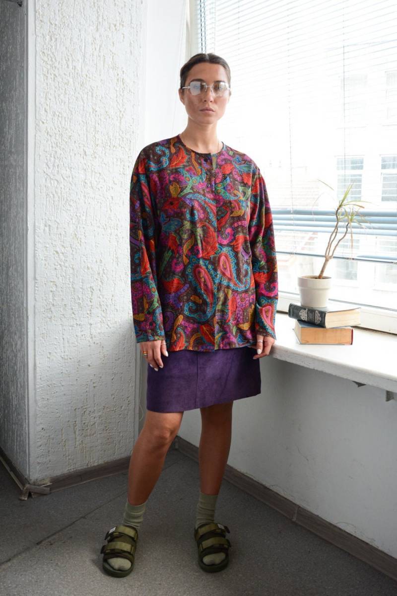 Vintage 80Er Jahre Bunt Gemusterte Betty Barclay Bluse von WardrobeQueenVINTAGE